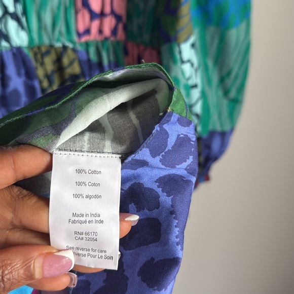 Geisha Designs for Anthropologie Long-Sleeve Printed Maxi Dress Large - Picture 10 of 15